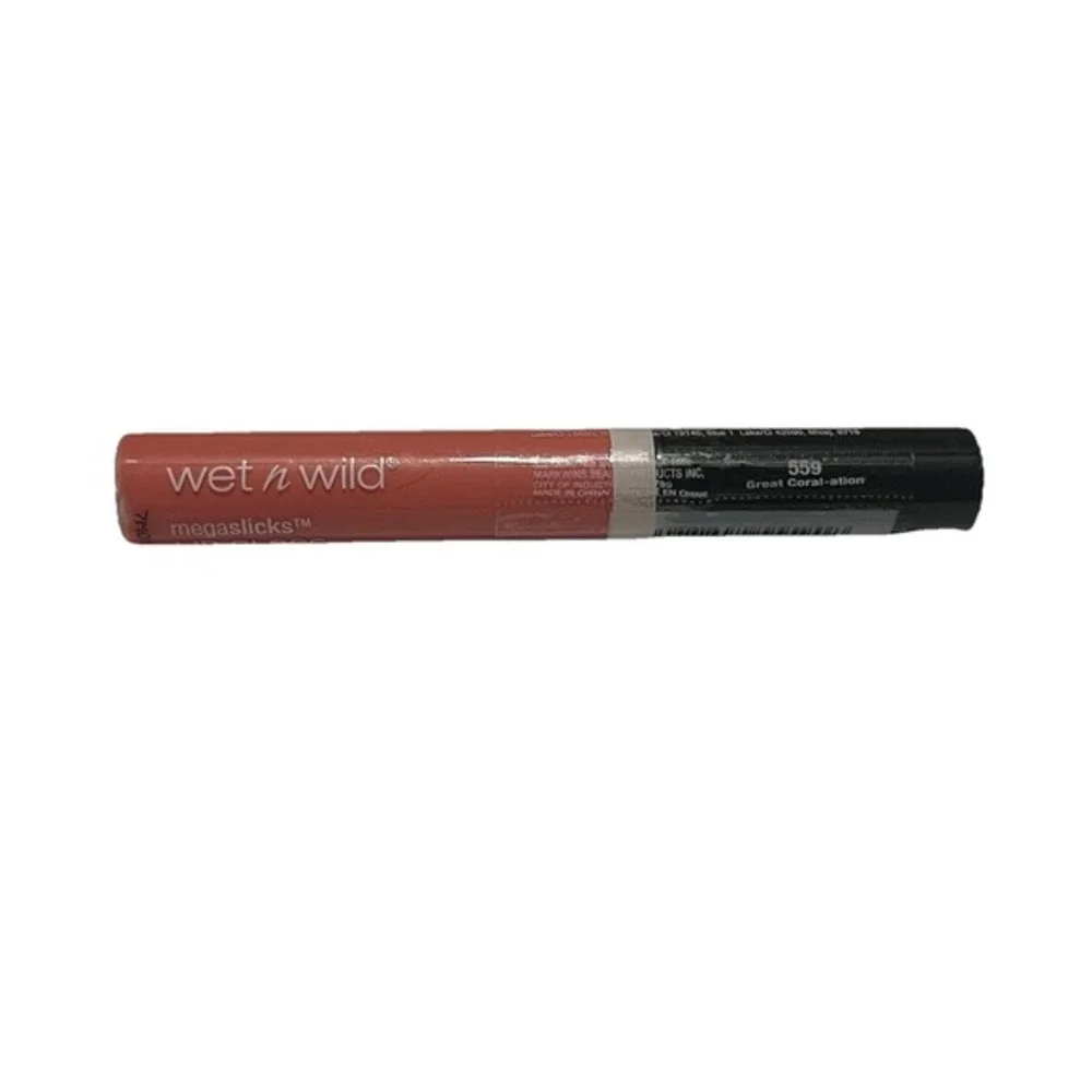 Wet n Wild MegaSlicks Lip Gloss Great Coral-ration Peach Vegan 559 New Sealed‎